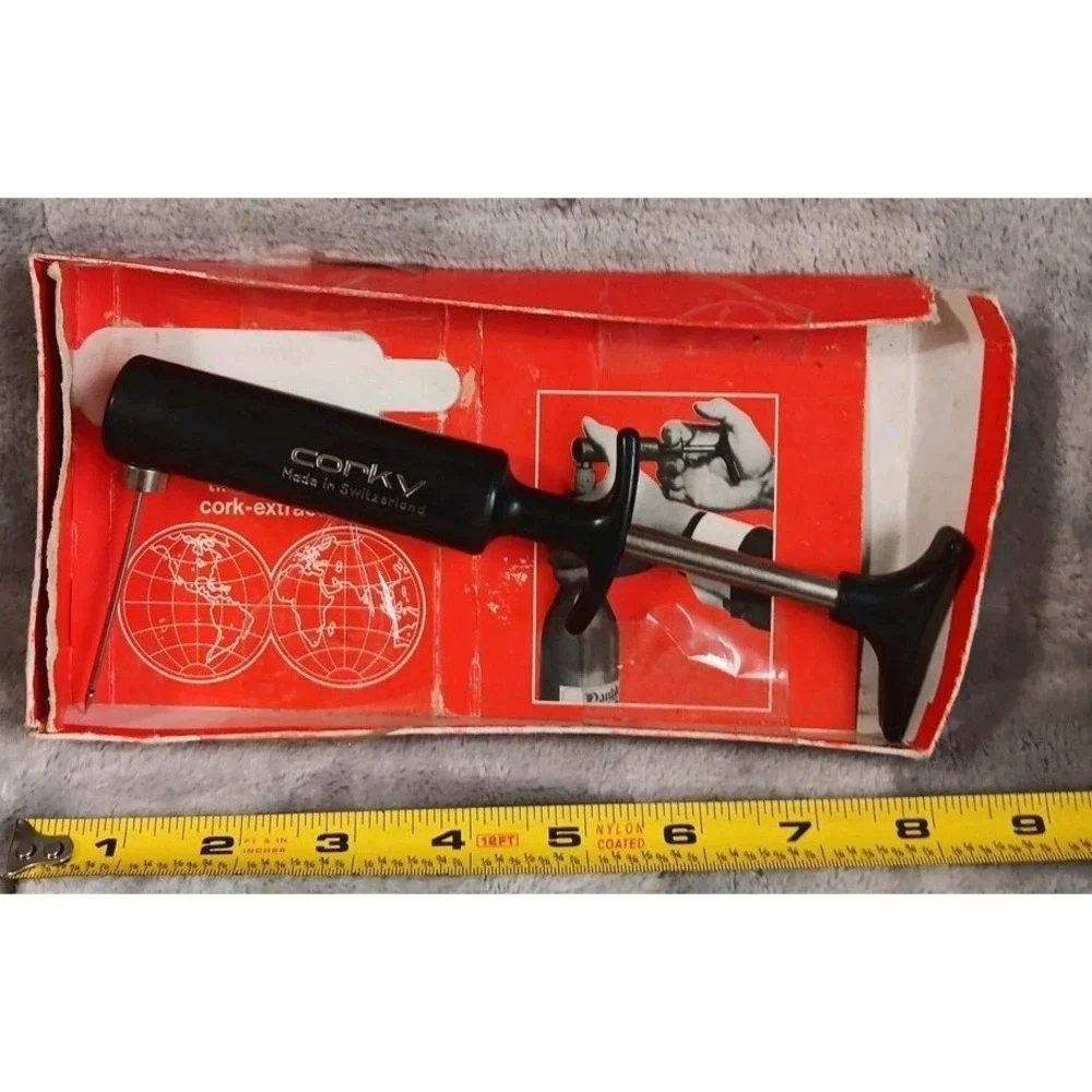 Corky Wine Bottle Cork Extractor Using Air Pressure Switzerland Wall Street Jrnl